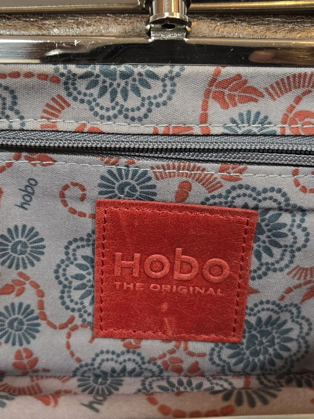 HOBO Dark Brown Leather Frame Clutch